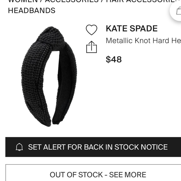 Kate Spade sold out headband - Picture 3 of 6